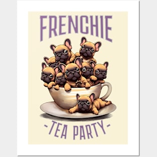 French bulldogs and herbal Tea! cute pet, Frenchie lovers and herbal Tea lovers Posters and Art